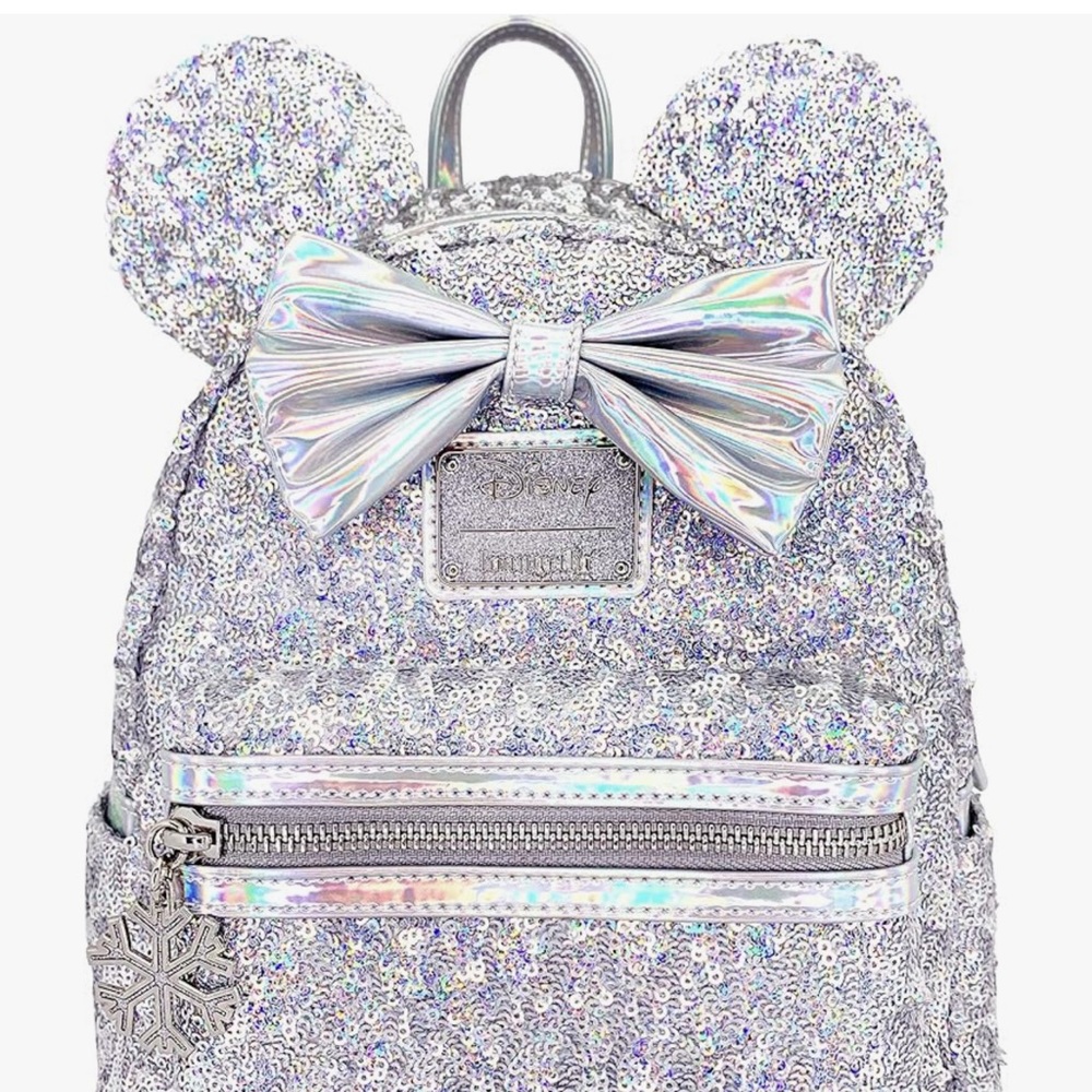Silver sequin Disney loungefly backpack
